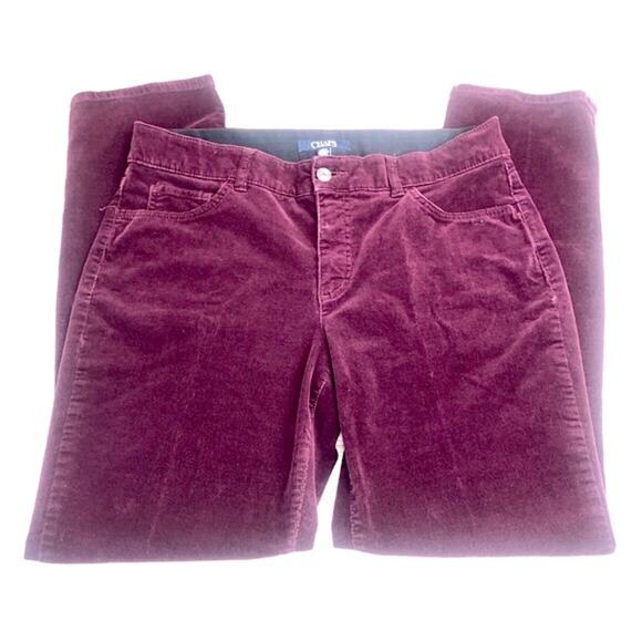 Chaps Traditional Preppy Maroon Burgundy Corduroy Pants Classic Jeans Styling - Picture 14 of 16